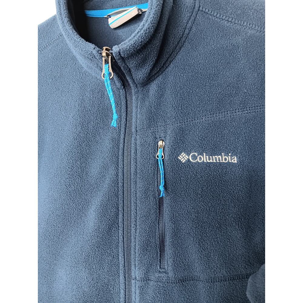Columbia Men's Full Zip Navy Blue Fleece Jacket Size M Outdoor Hiking Layer - Picture 8 of 14